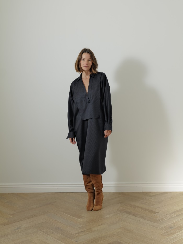 Robe à rayures - Bleu - Maison Rabih Kayrouz