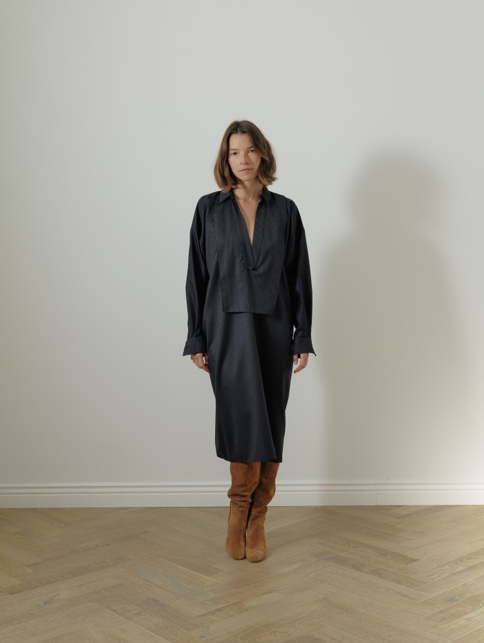 Robe à rayures - Bleu - Maison Rabih Kayrouz