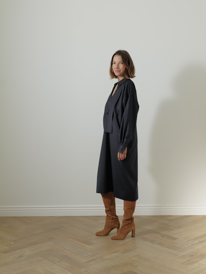 Robe à rayures - Bleu - Maison Rabih Kayrouz