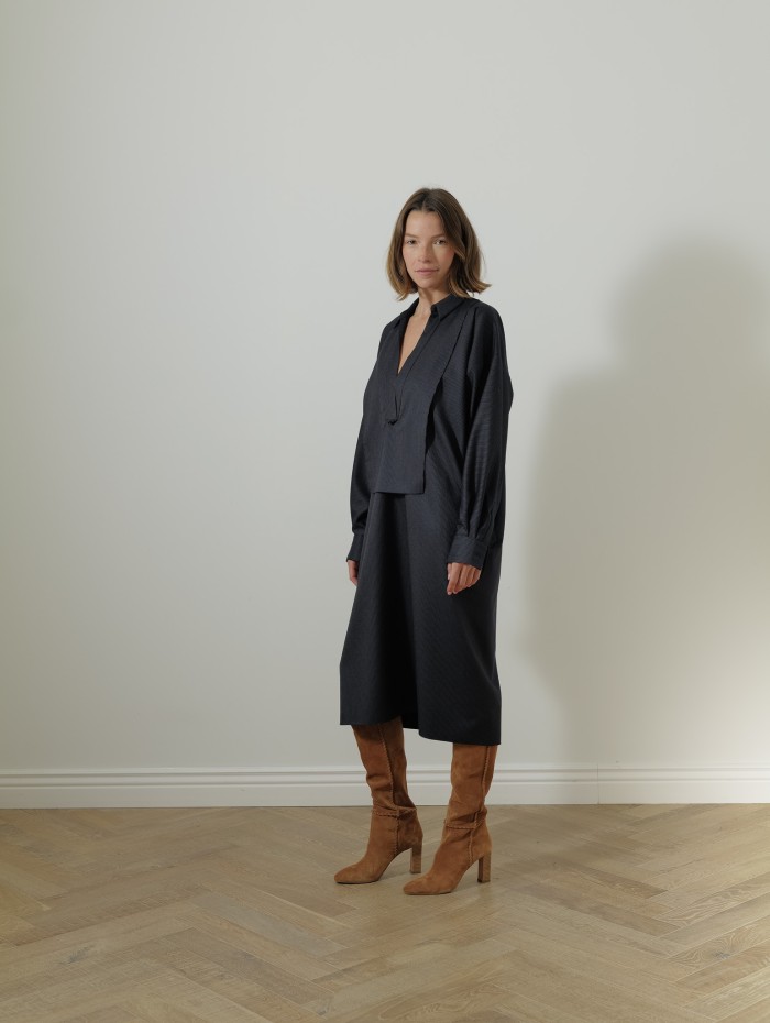 Robe à rayures - Bleu - Maison Rabih Kayrouz