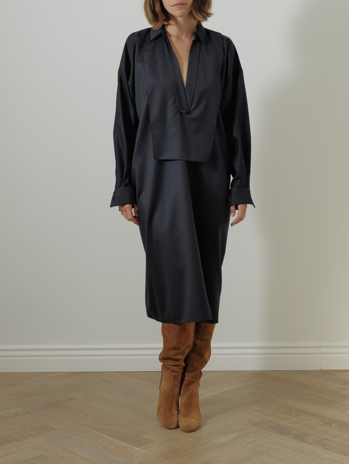 Robe à rayures - Bleu - Maison Rabih Kayrouz