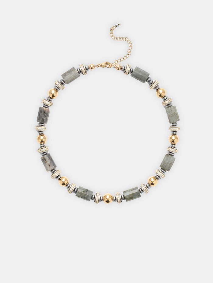 COLLIER ATHENA PERLE GRISE