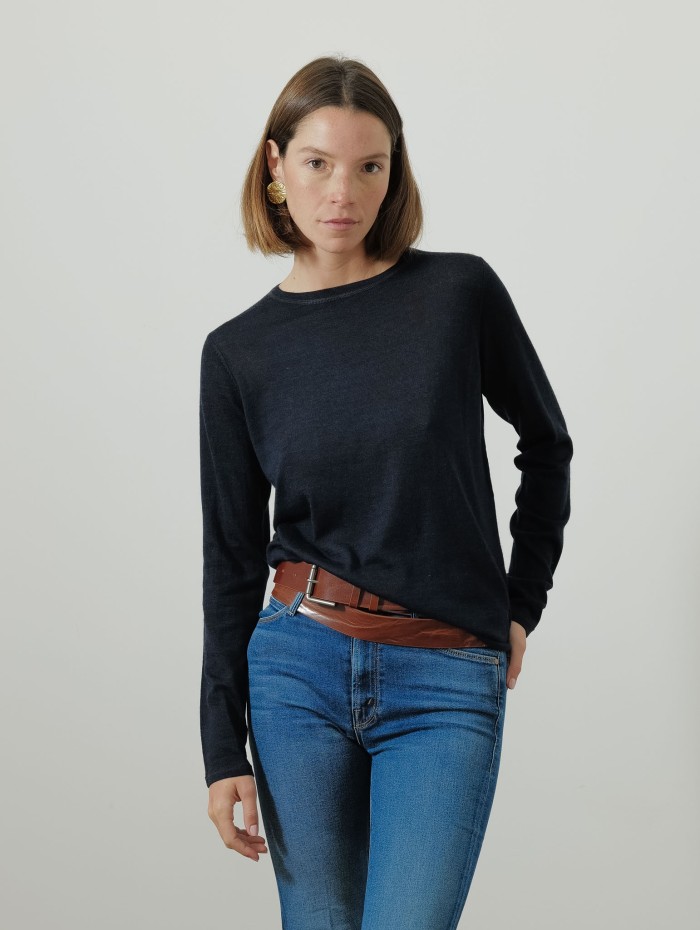 Pull col rond - Laine mérinos - Majestic filatures