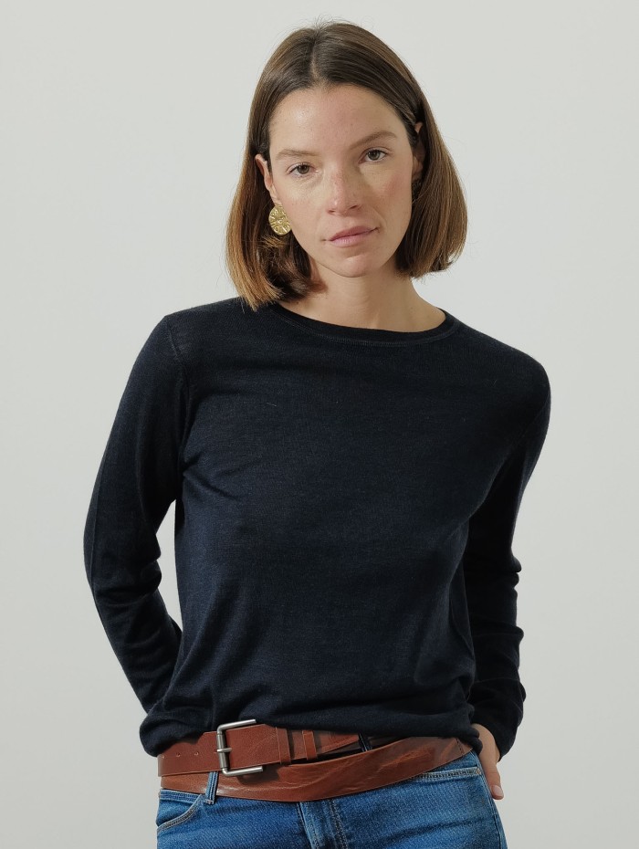 Pull col rond - Laine mérinos - Majestic filatures
