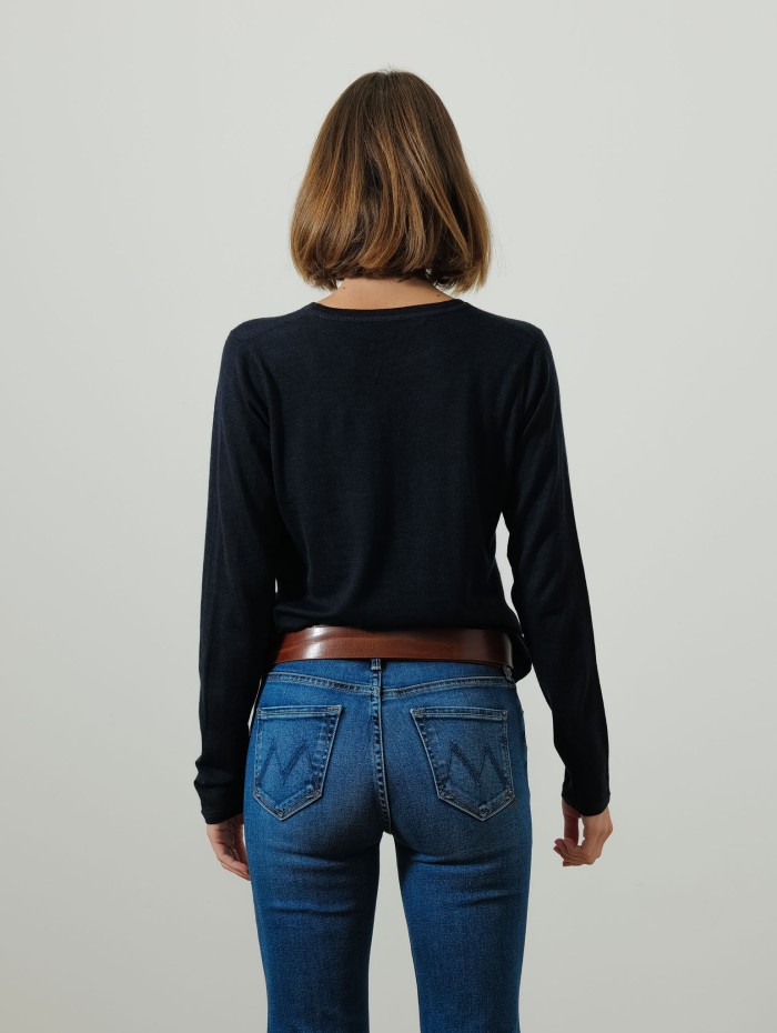 Pull col rond - Laine mérinos - Majestic filatures