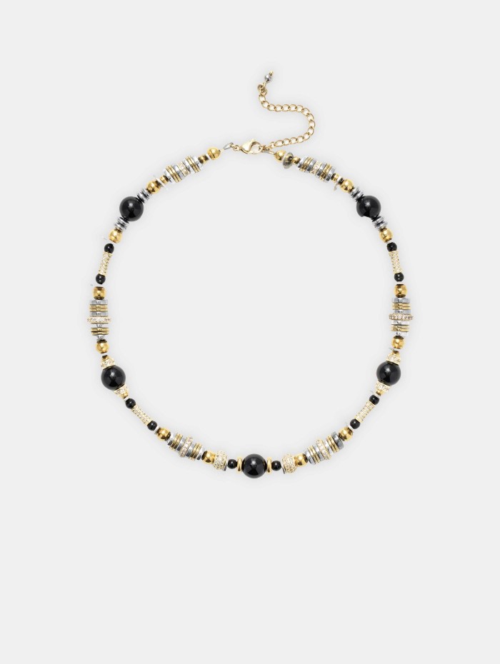 Collier perle noir et argent - New nefertiti - Sigal