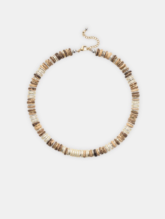 Collier rondelle - Camel bois - Sigal