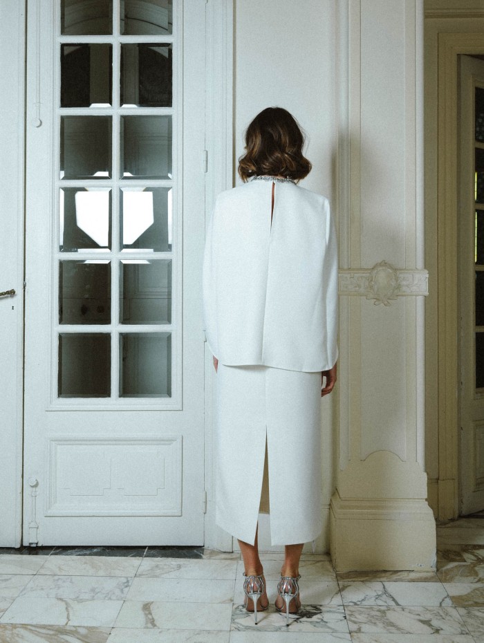 Roland Mouret - Robe midi blanche en crêpe