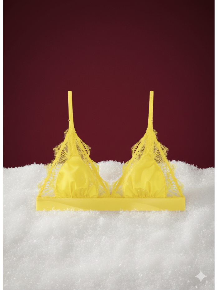 Bralette jaune - Love lace - Love Stories - Mademoiselle Pearl