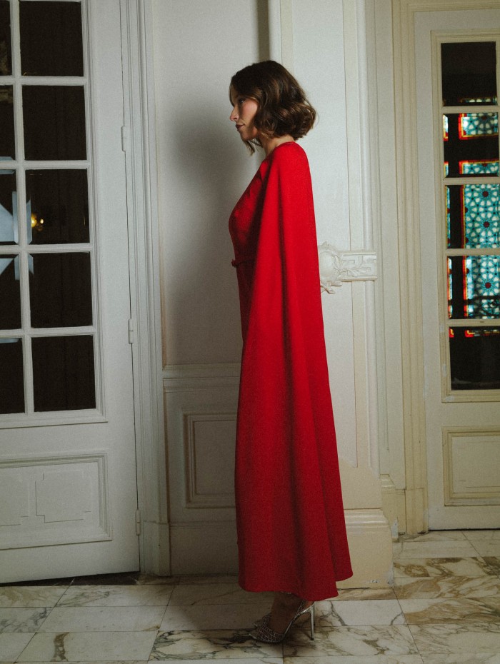 Robe longue cape - Cady léger - Rolland Mouret