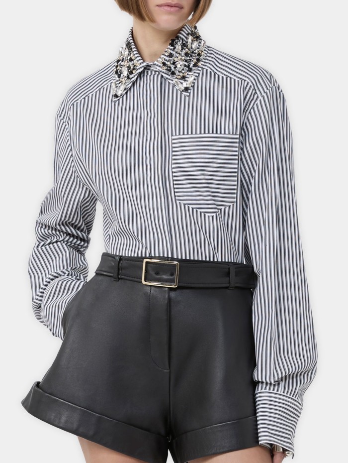 Chemise noire et blanche à rayures - Quagga - Max Mara