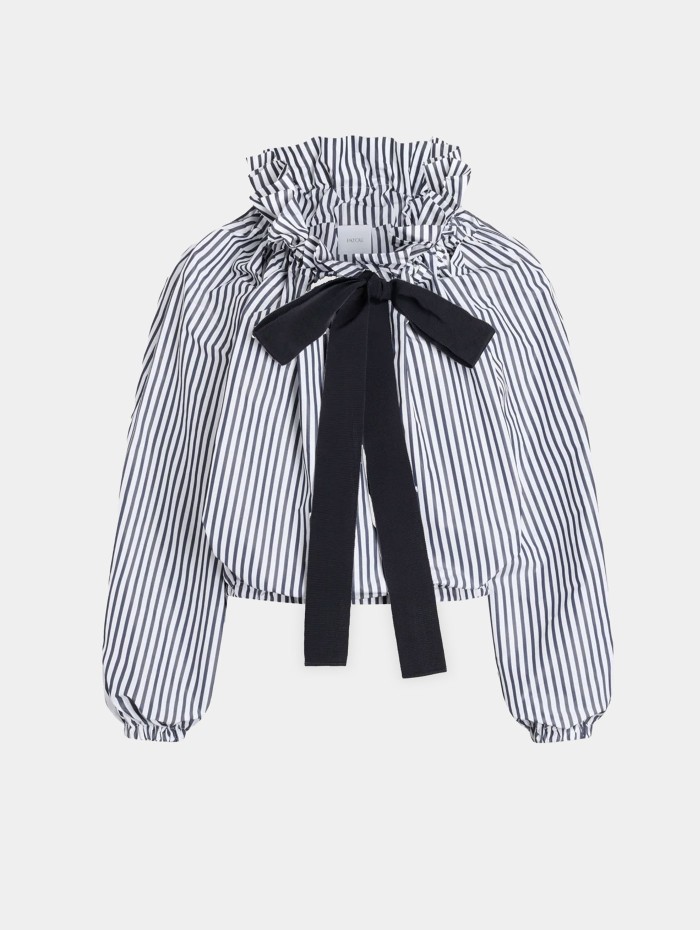 Blouse à rayures - Long sleeves cropped - Patou