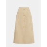 Jupe longue en coton boutonnée - Beige - Patou