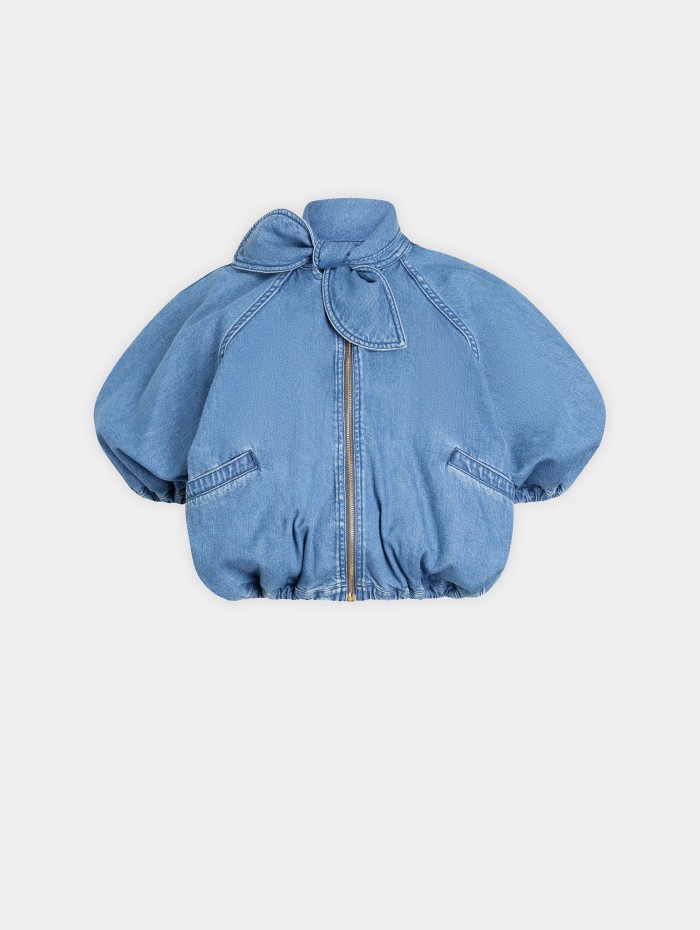 Veste courte à noeud - Bleu - Patou