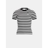 T-shirt côtelé rayé en coton - Rib - Patou