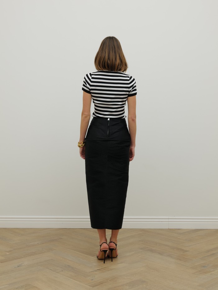 T-shirt côtelé rayé en coton - Rib - Patou