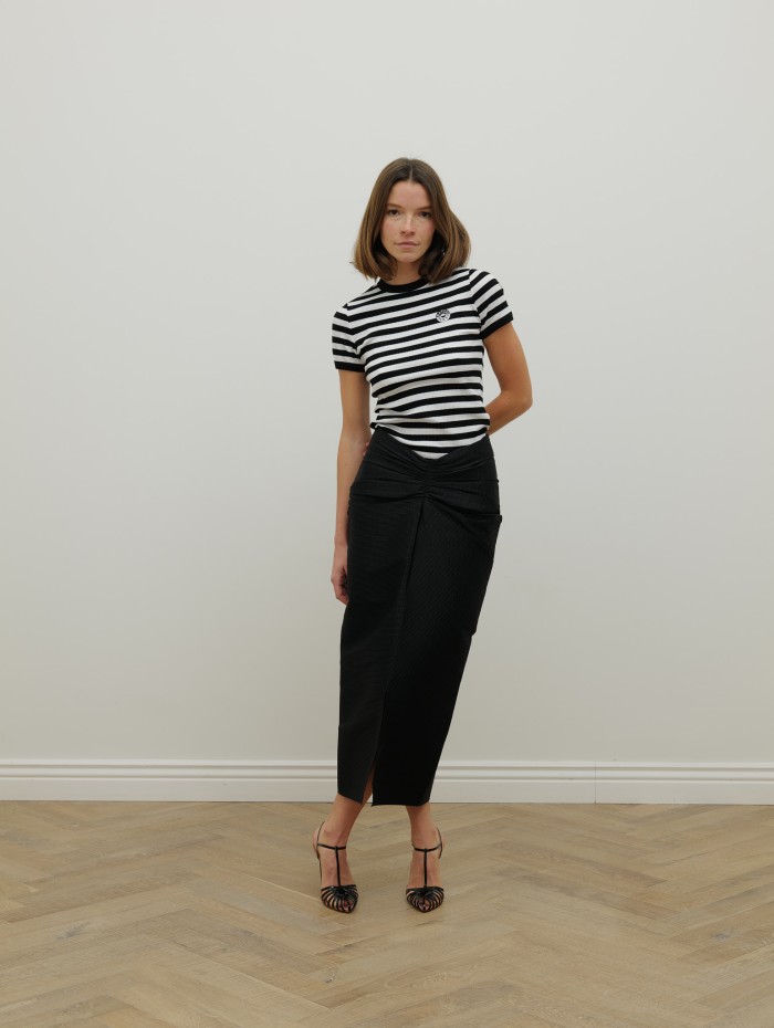 T-shirt côtelé rayé en coton - Rib - Patou