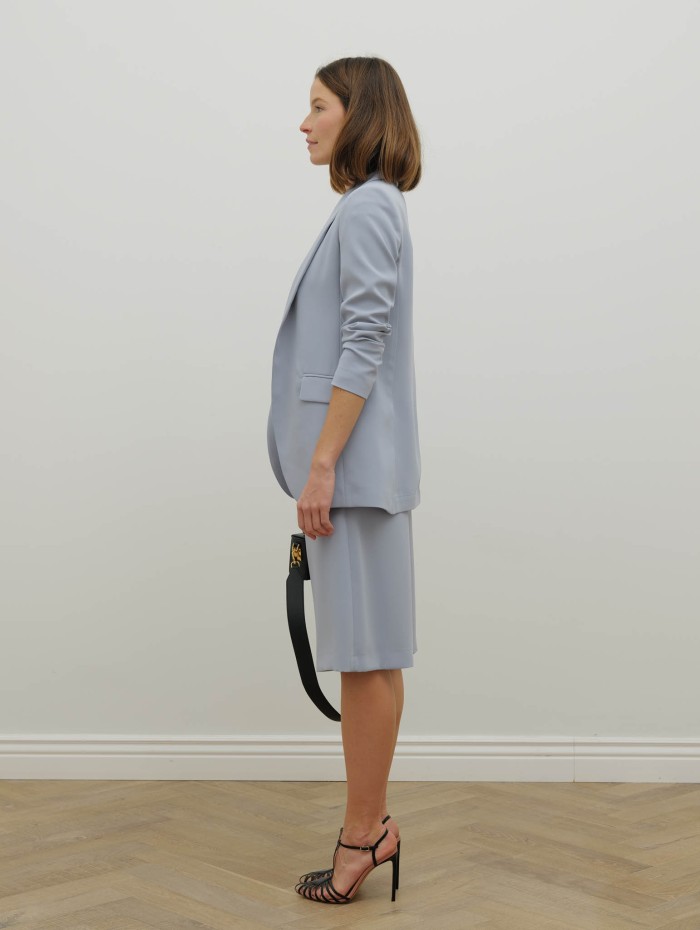 Blazer bleu gris fluide coupe droite – 26 Avenue