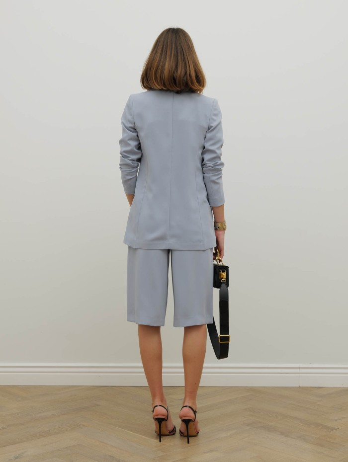 Blazer bleu gris fluide coupe droite – 26 Avenue