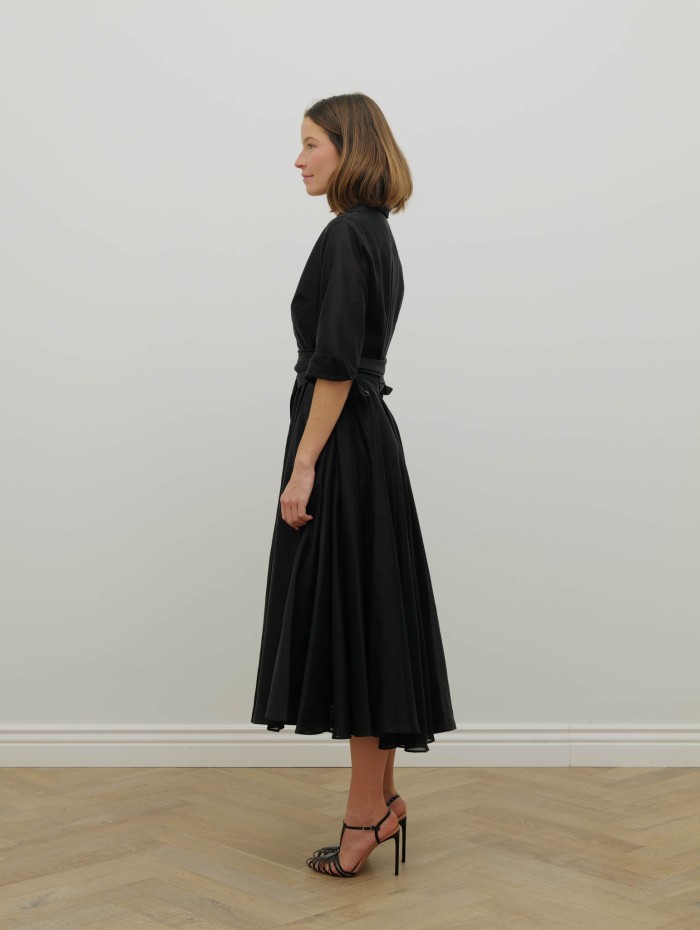 Robe chemise plissée - Noire - 26 Avenue