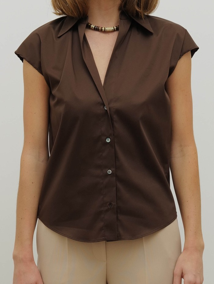 Chemise oversize sans manches chocolat – 26 Avenue