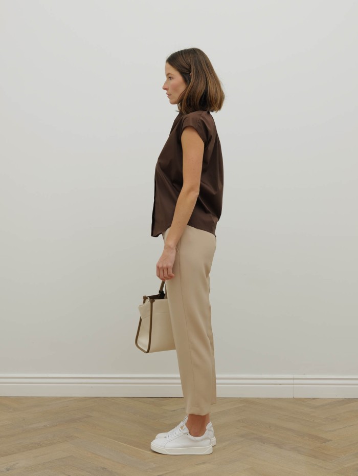 Pantalon beige fluide coupe cigarette – 26 Avenue