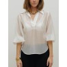 Blouse blanche transparente satinée – 26 Avenue