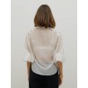 Blouse blanche transparente satinée – 26 Avenue