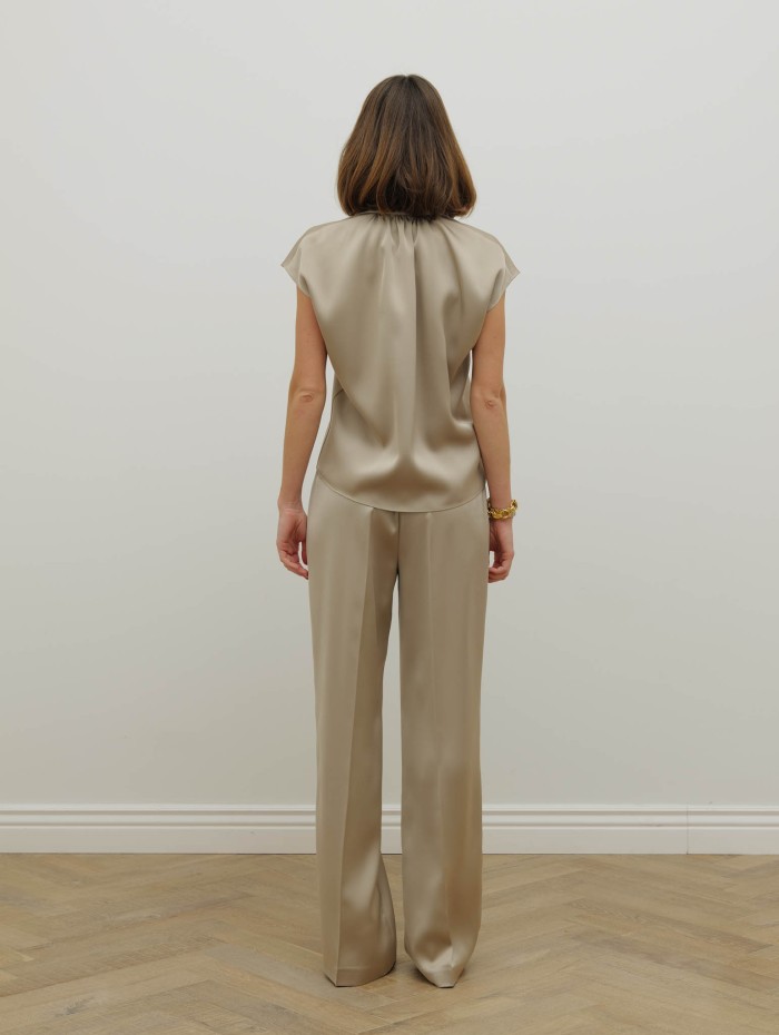 Chemise oversize satin sable – 26 Avenue