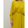 Robe jaune à fronces - Fitted waist midi dress - Lanvin