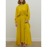 Robe jaune à fronces - Fitted waist midi dress - Lanvin