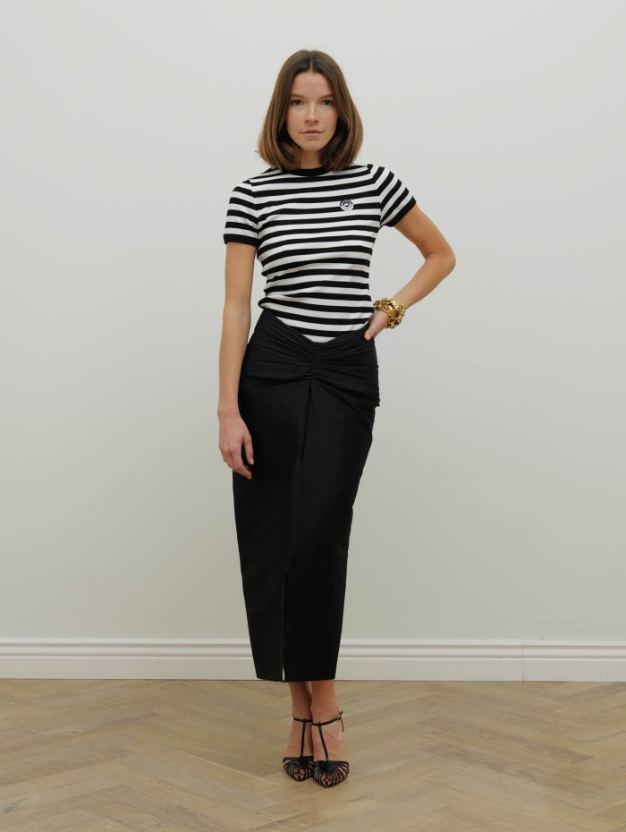 Jupe midi en jacquard - Draped belt skirt - Lanvin