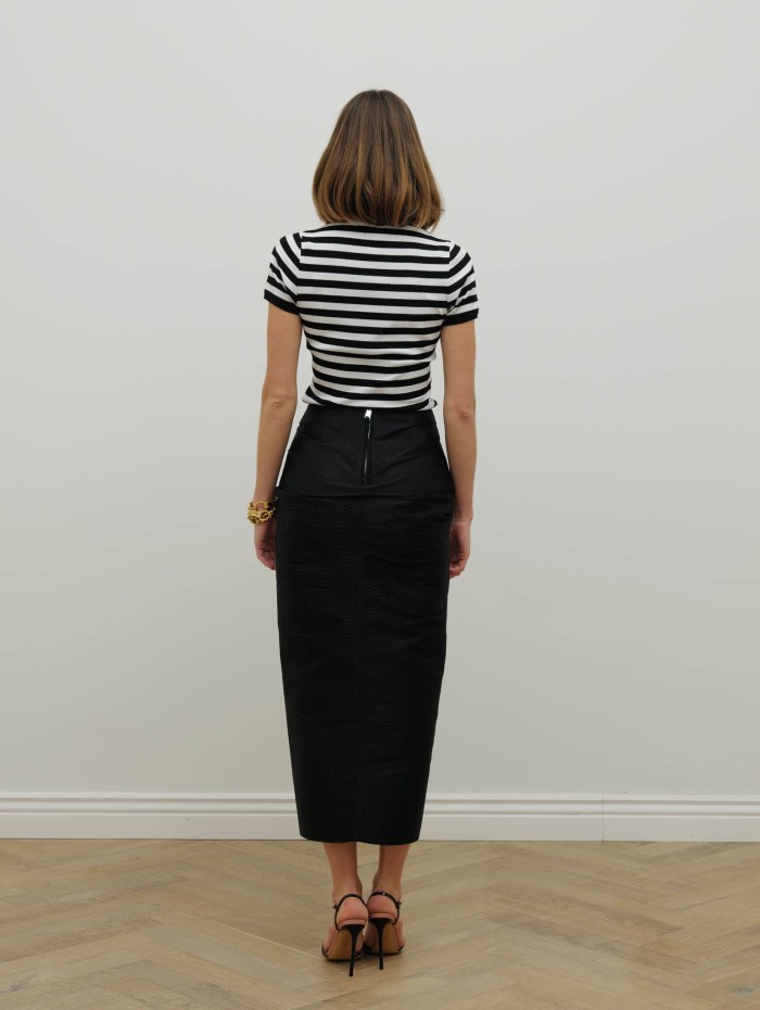 Jupe midi en jacquard - Draped belt skirt - Lanvin