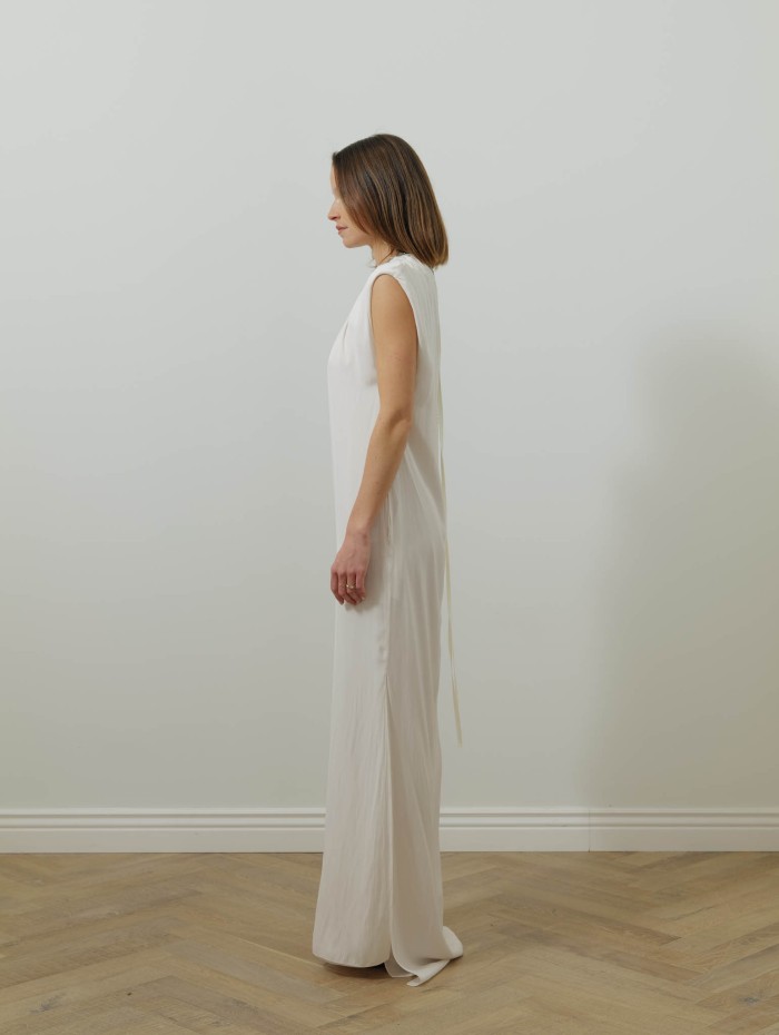 Robe longue en charmeuse - Lanvin