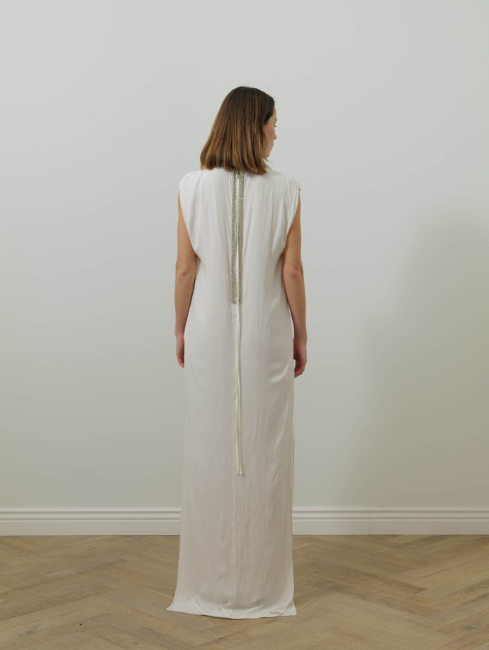 Robe longue en charmeuse - Lanvin