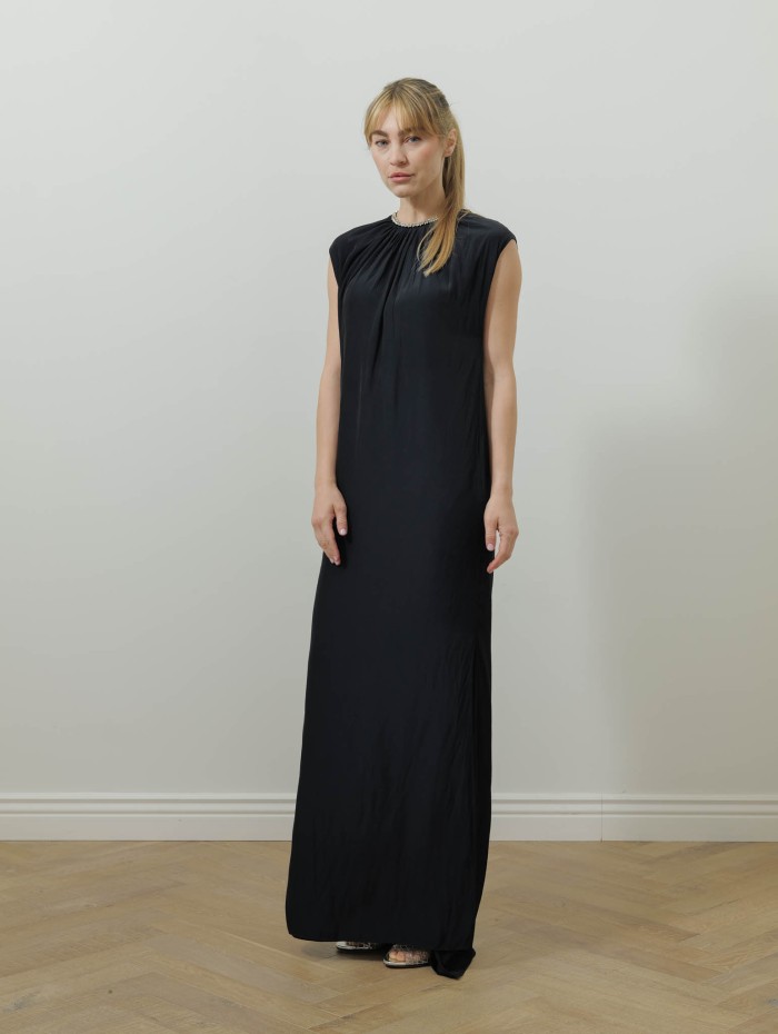 Robe longue en charmeuse - Lanvin