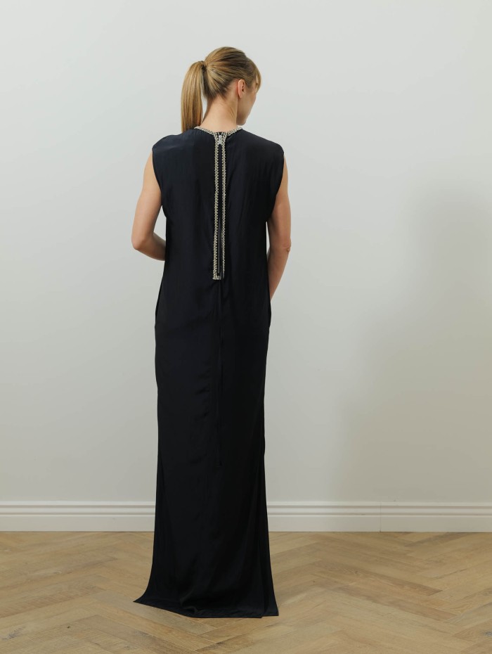 Robe longue en charmeuse - Lanvin