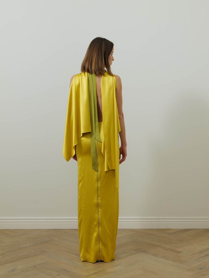 Robe longue en satin - Scarf long dress - Lanvin