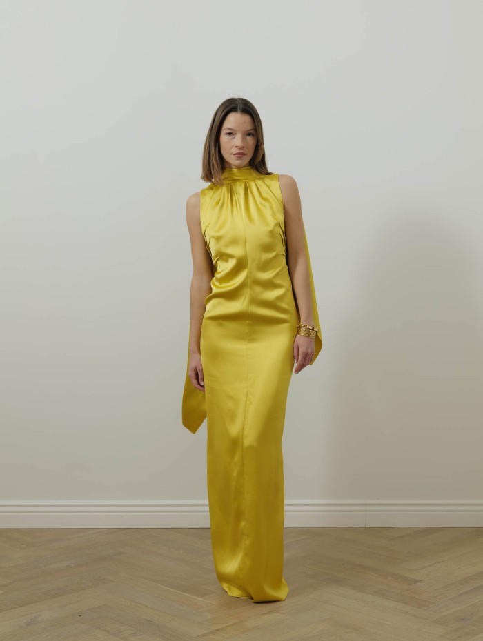 Robe longue en satin - Scarf long dress - Lanvin