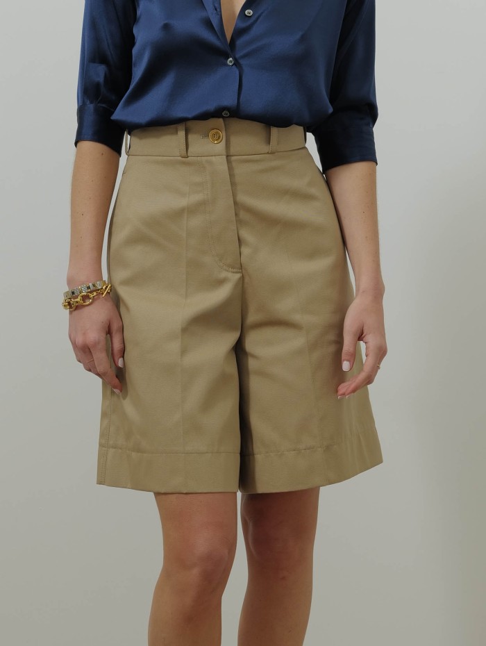 Bermuda en serge de coton - Beige - Patou