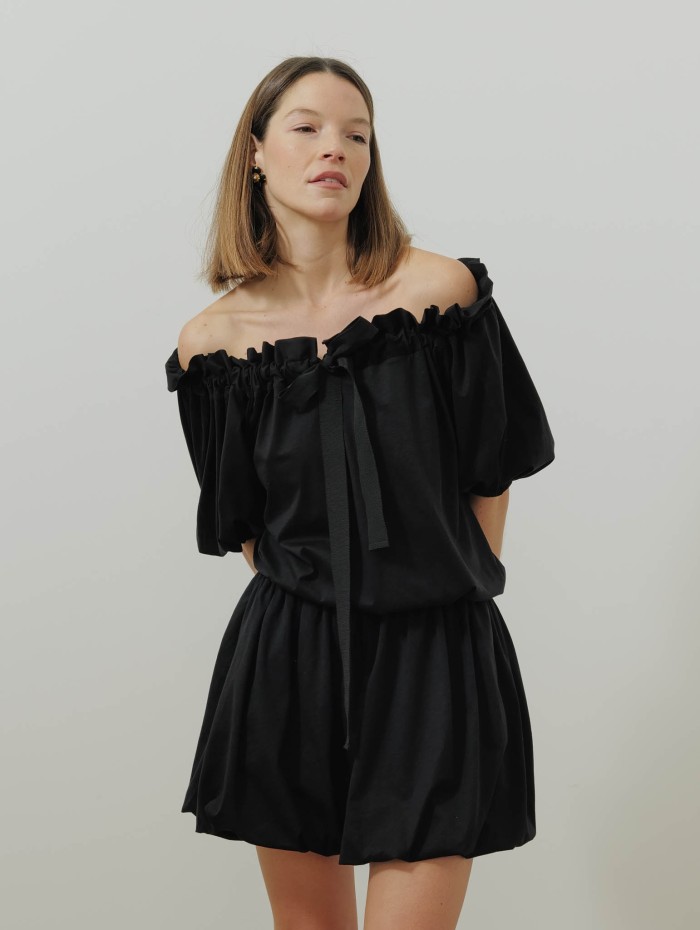 Robe courte en coton - Volume mini jersey dress - Patou