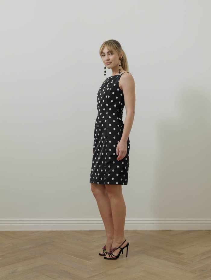 Robe mi-longue à pois - Pencil midi dress - Patou