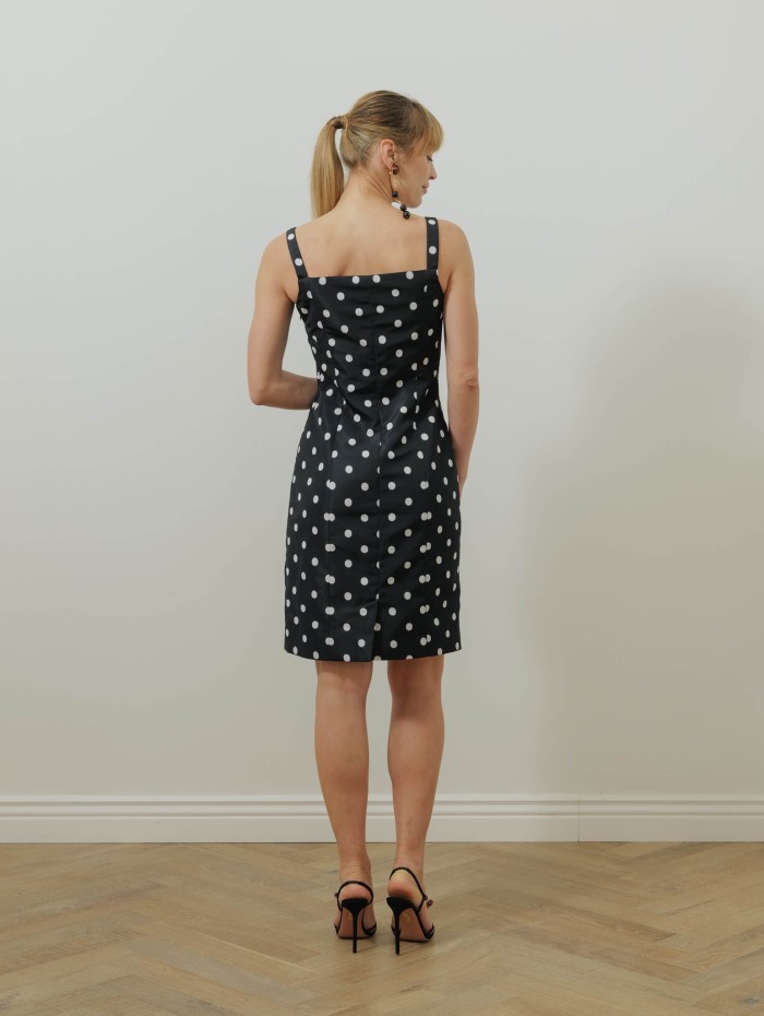 Robe mi-longue à pois - Pencil midi dress - Patou