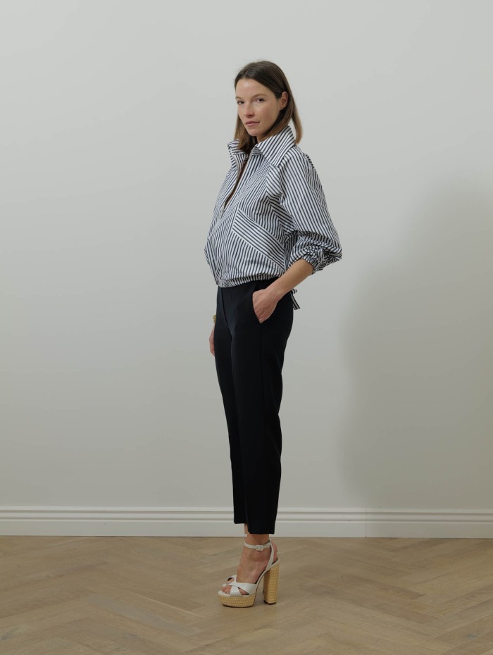 Blouson rayé zippé - Bleu et blanc - Patou