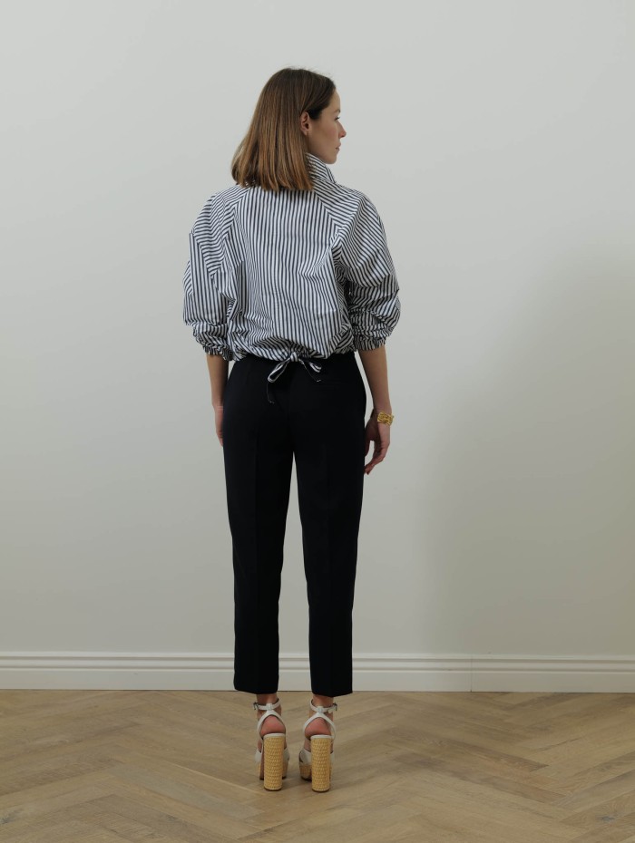 Blouson rayé zippé - Bleu et blanc - Patou