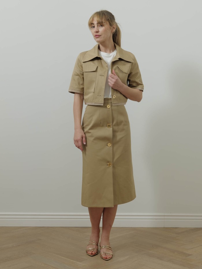 Veste courte à manches courtes - Biege