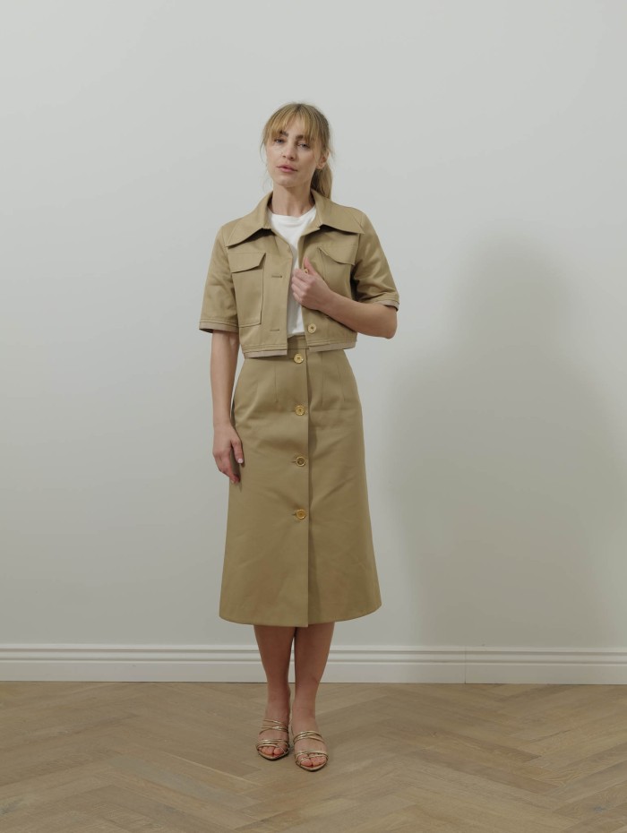 Veste courte à manches courtes - Biege