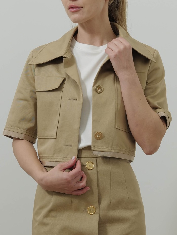 Veste courte à manches courtes - Biege