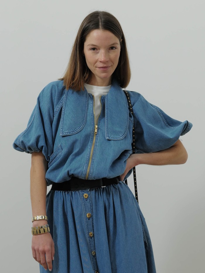 Veste courte à noeud - Bleu - Patou