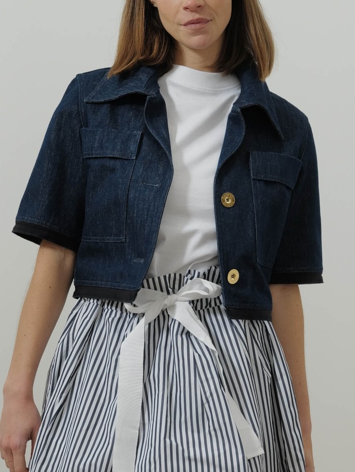 Veste en jean - Short sleeves cropped jacket - Patou